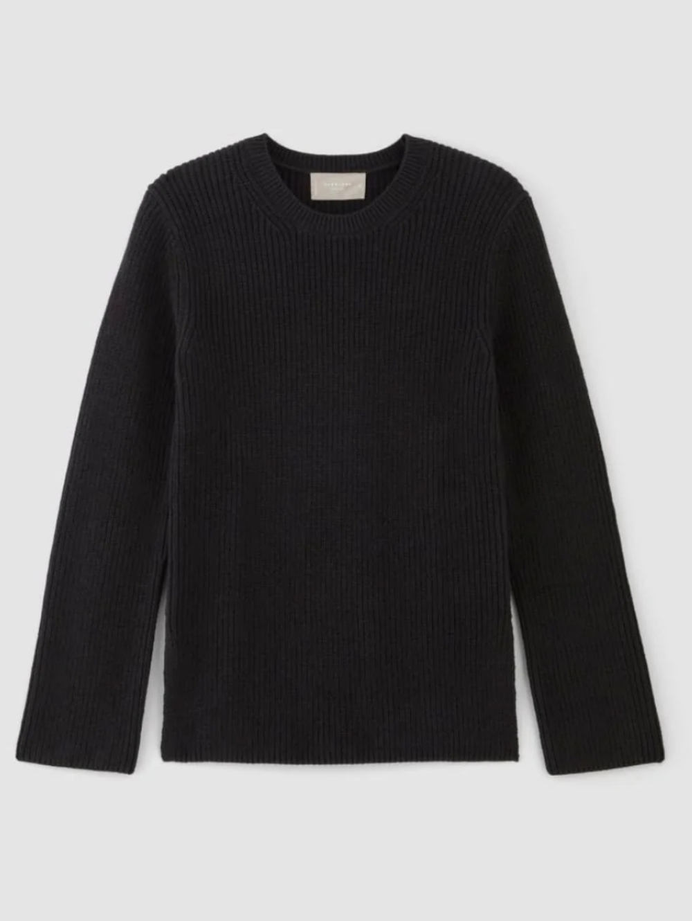 Everlane Organic Cotton Slim Crew Sweater Black Large